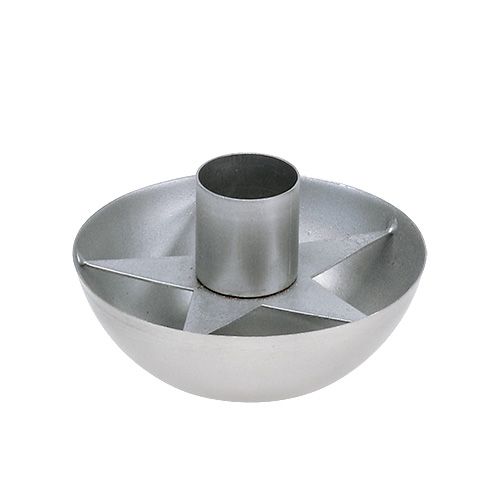 Floristik24 Ljusstake för koniskt ljus silver Ø8cm H5cm