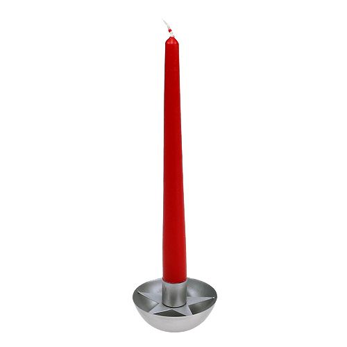 Floristik24 Ljusstake för koniskt ljus silver Ø8cm H5cm
