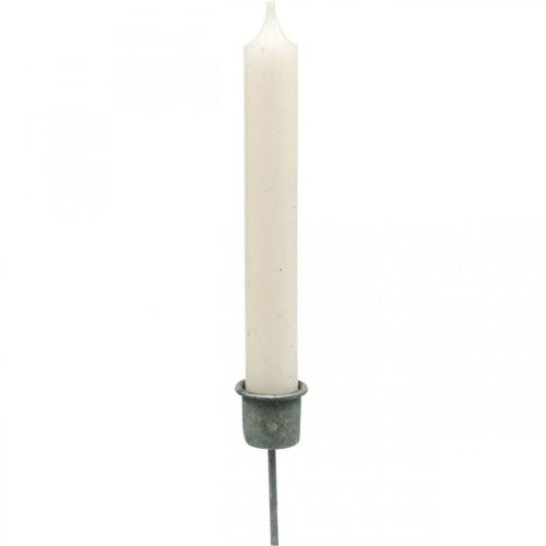 Artikel Plug-in ljushållare Shabby Chic grå Ø3cm H8,5cm 8st