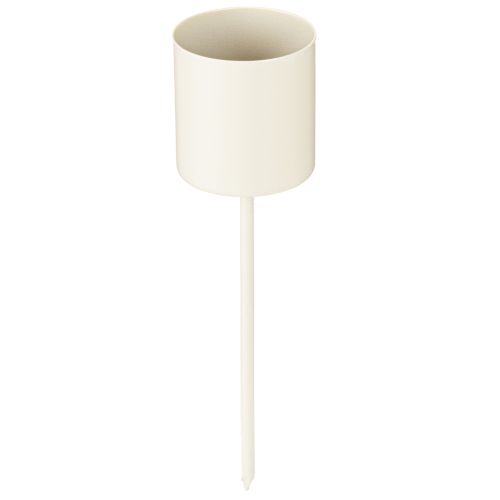 Ljushållare för tjocka, spetsiga ljus, metall, beige, 3,8 x 14 cm, 4 stycken