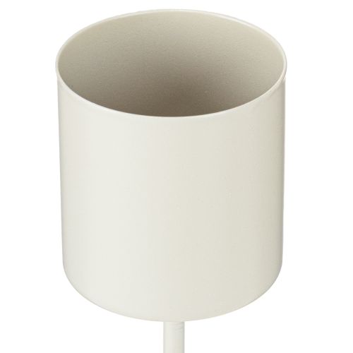 Floristik24 Ljushållare för tjocka, spetsiga ljus, metall, beige, 3,8 x 14 cm, 4 stycken