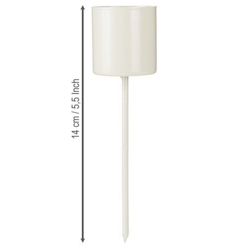 Artikel Ljushållare för tjocka, spetsiga ljus, metall, beige, 3,8 x 14 cm, 4 stycken