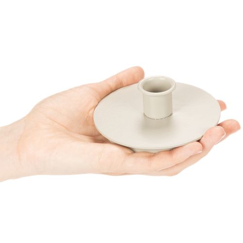 Runda krämfärgade ljusstakar för spetsljus, bordsdekoration, 10 cm, 2 stycken | Floristik24.se