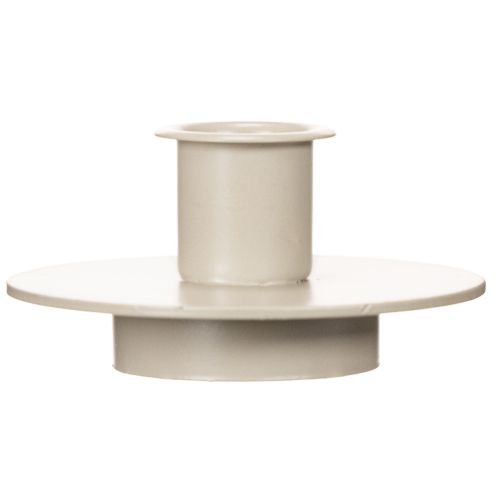 Metallljushållare i matt beige, liten ljusstake för koniska ljus, 8 cm, 3 stycken | Floristik24.se