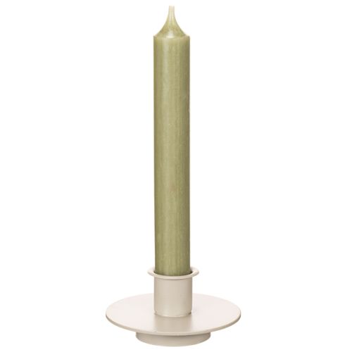 Metallljushållare i matt beige, liten ljusstake för koniska ljus, 8 cm, 3 stycken | Floristik24.se