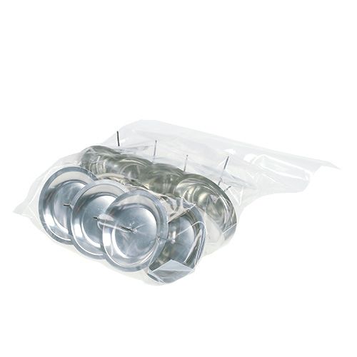 Artikel Ljusstake med tagg silver Ø8cm 16 st