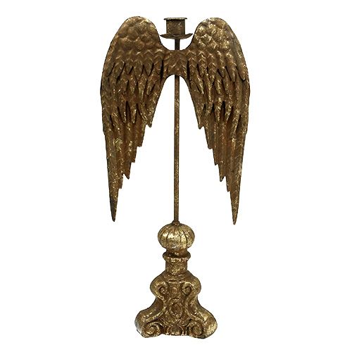 Floristik24 Ljusstake med ängelvingar guld H42cm