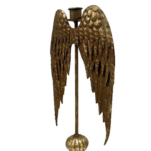 Floristik24 Ljusstake med ängelvingar guld H42cm