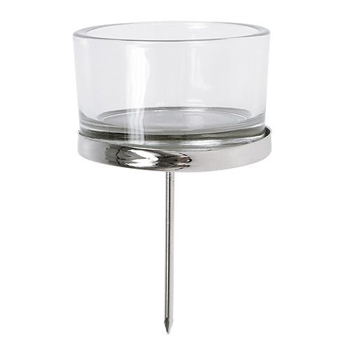 Artikel Ljusstake med glas silver 4st