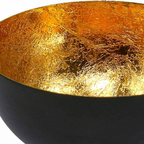 Artikel Bordsdekoration julskål svart guld Ø10cm H5cm