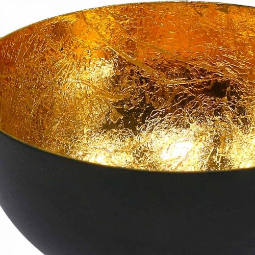 Floristik24 Bordsdekoration julskål svart guld Ø10cm H5cm