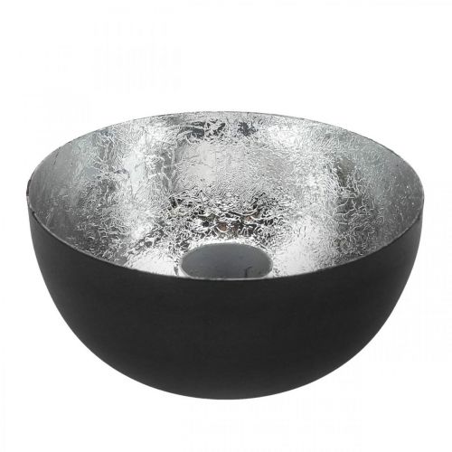 Ljusstake Svart Silver Stickljusstake Ø10cm H5cm