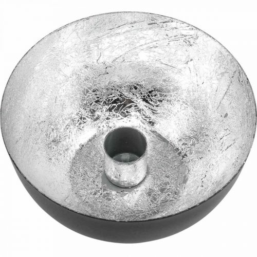 Artikel Ljusstake Svart Silver Ljusstake Ø13cm H6,5cm