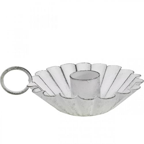 Floristik24 Ljusstake Shabby Chic Vit Metall Deco Ø9,5cm H3cm