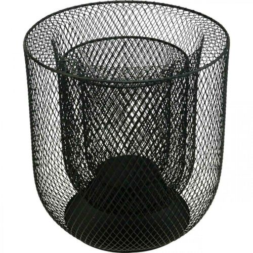 Artikel Ljusstake svart metalltrådskorg Ø28,5/18cm set om 2