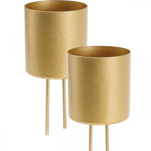 Artikel Plug-in ljusstake guld värmeljushållare metall Ø5cm 4 st