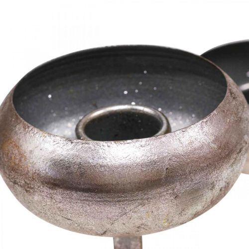 Floristik24 Ljusstake antik ljusstake silver 4 lågor Ø19cm