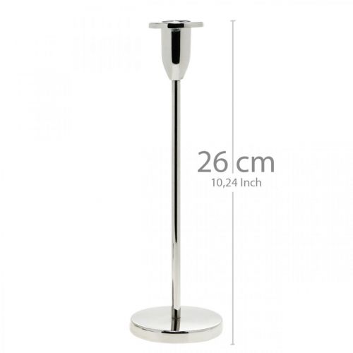 Floristik24 Ljusstake silvermetall dekoration ljusstake modern H26cm