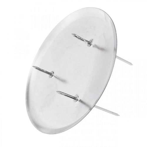 Floristik24 Ljushållare till adventskrans, jul, ljusdekoration till stick silver Ø10cm 4st