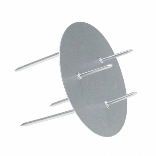 Floristik24 Ljusstake för stickning av silver Ø6,5cm 12st