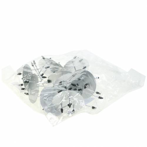 Floristik24 Ljusstake för stickning av silver Ø6,5cm 12st