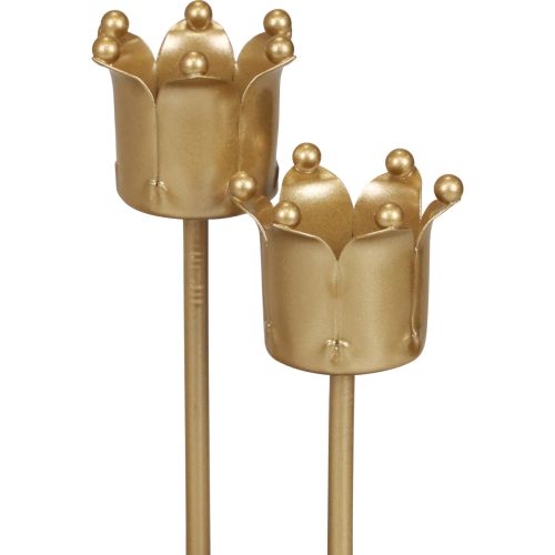 Floristik24 Ljusstake adventskrans ljusstake guldkrona Ø2,5cm 4st