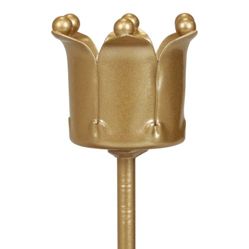 Floristik24 Ljusstake adventskrans ljusstake guldkrona Ø2,5cm 4st