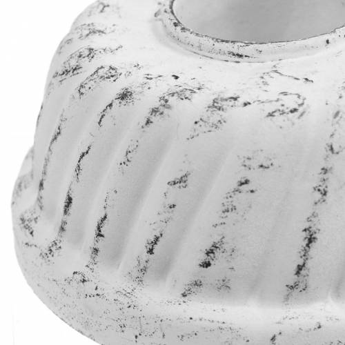 Floristik24 Ljusstake Gugelhupf Bakform Shabby Chic Vit Ø7,2cm H3cm