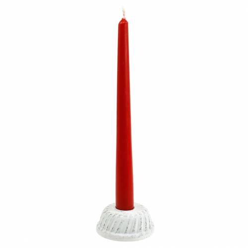 Floristik24 Ljusstake Gugelhupf Bakform Shabby Chic Vit Ø7,2cm H3cm