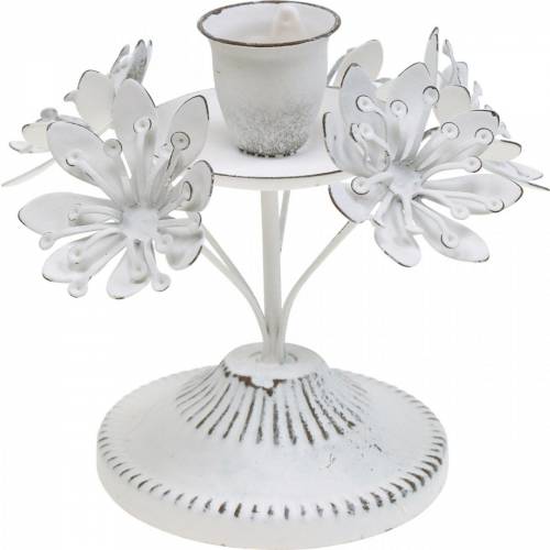 Floristik24 Ljusdekoration, vår, ljusstake med blommor, metalldekoration till bröllopet