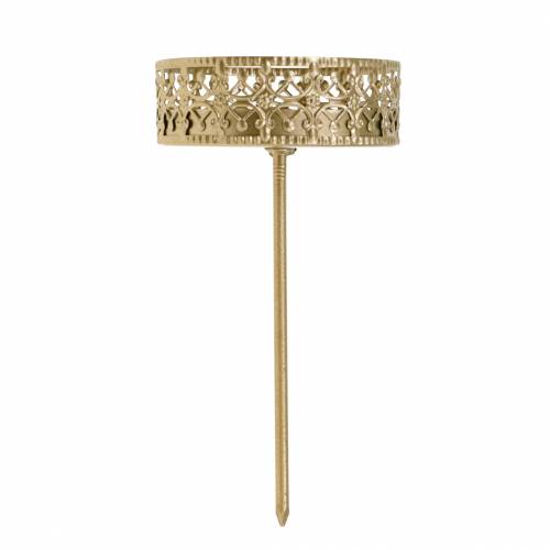 Artikel Ljushållare i filigran för att plugga gyllene Ø6,4cm H12,5cm 4 stycken antik look
