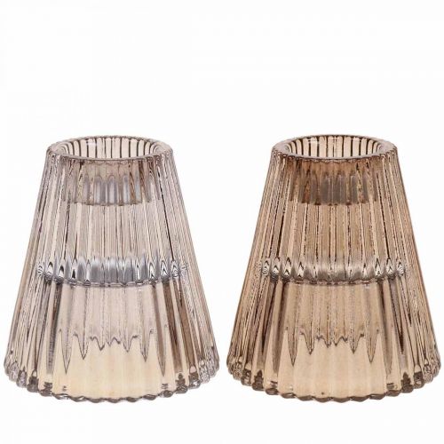 Floristik24 Ljusstake glas Stav ljusstake glas Ø5,5cm H6,5cm 2st