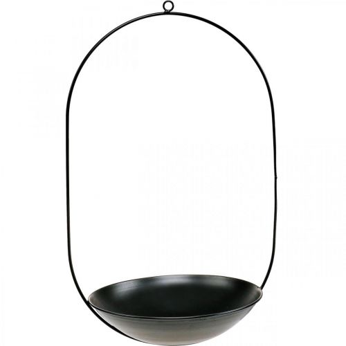 Floristik24 Dekorativ skål för att hänga svartmetallring Scandi dekoration 28 × 54cm