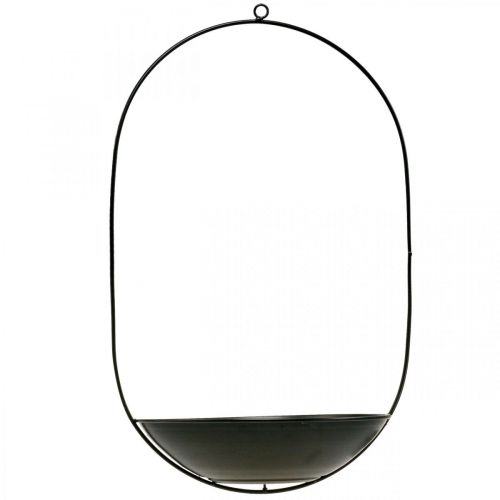 Artikel Dekorativ skål för att hänga svartmetallring Scandi dekoration 28 × 54cm