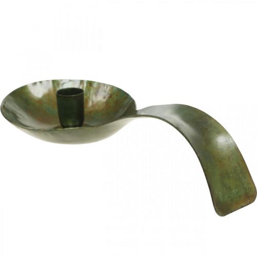 Ljusstake metall antik sked med patina 25x11x5cm | Floristik24.se