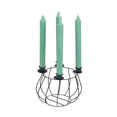Artikel Ljusstake metallgrå nätkorg Adventskrans Ø14cm