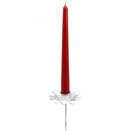 Floristik24 Ljusstake blomma metall ljusstake till sticka Vit Shabby Ø9cm