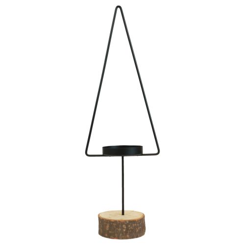 Floristik24 Ljusstake jul, värmeljushållare metall svart 37cm