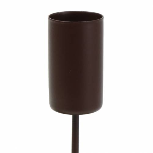 Floristik24 Ljusstake för pinnljus brun Ø2,3cm H14cm 4st