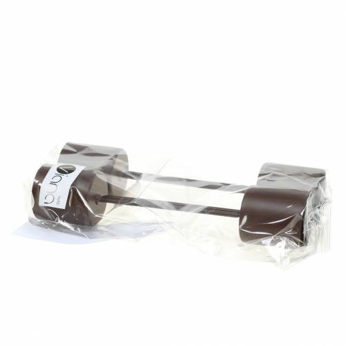 Floristik24 Ljusstake för pinnljus brun Ø3,7cm H14cm 4st