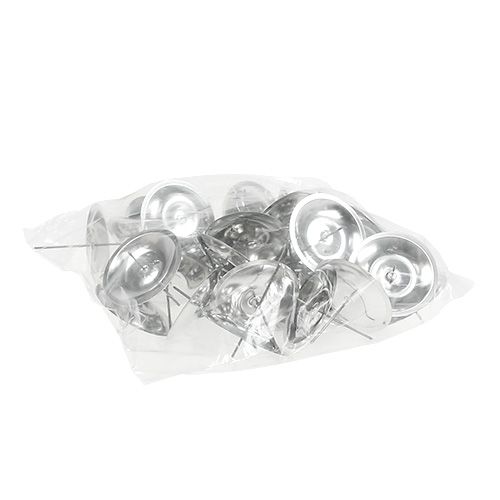 Artikel Ljusstake med tagg silver Ø5cm 36 st