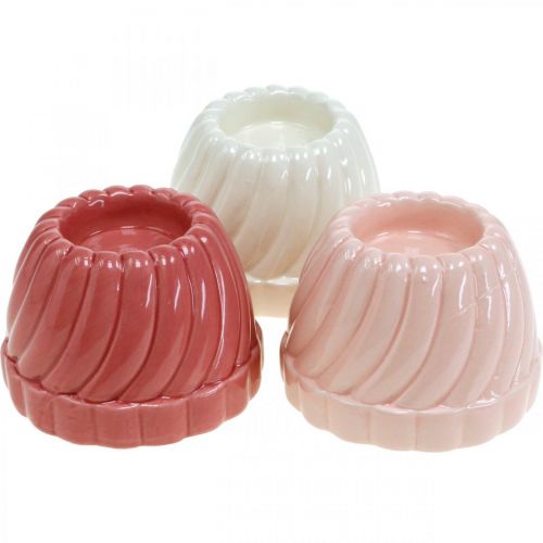 Floristik24 Gugelhupf värmeljushållare, bordsdekoration, ljusstake bakform, dekorativ tårta H7cm 3st