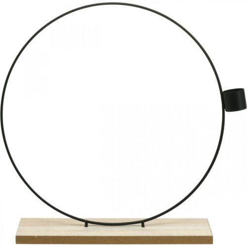 Floristik24 Dekorativ ring med stativ svart metall ljusstake Ø23cm