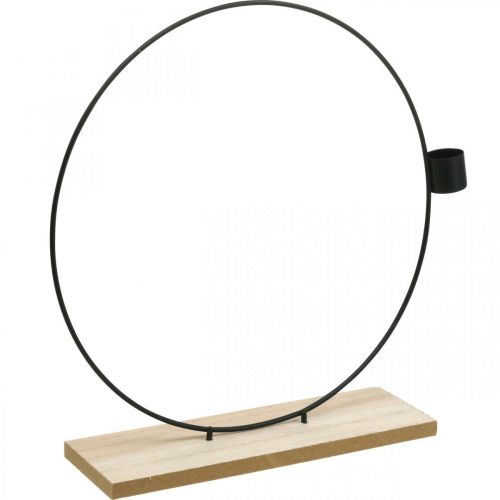 Floristik24 Dekorativ ring med stativ svart metall ljusstake Ø23cm