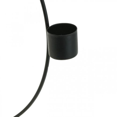 Floristik24 Dekorativ ring med stativ svart metall ljusstake Ø23cm