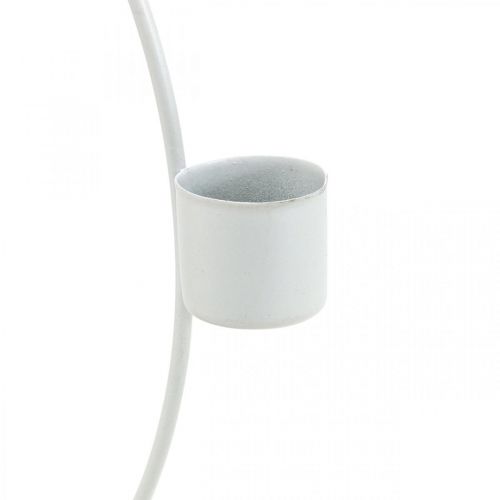 Floristik24 Dekorationsring med stativ vit ljusstake metall bordsdekoration Ø23cm