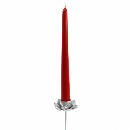 Floristik24 Ljusstake blomma för uppklistring vit metall Ø6×10cm 4 st