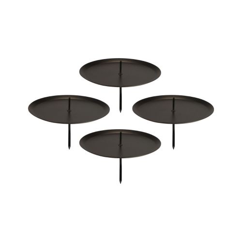 Floristik24 Plug-in ljusstake svart adventsljusstake Ø6cm 4 st