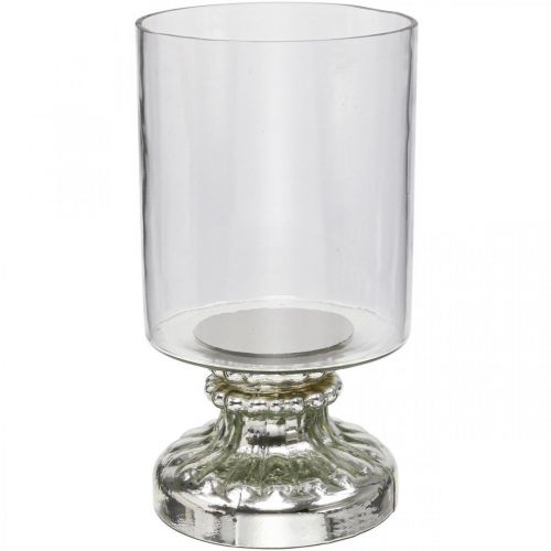 Floristik24 Lykta glas ljus glas antik look silver Ø13cm H24cm