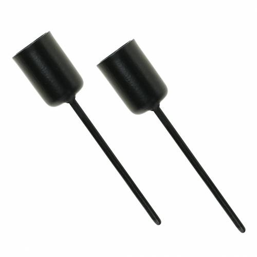 Floristik24 Ljusstake liten svart H7cm Ø12,5mm 8 st